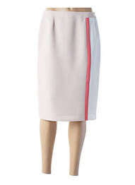 Jupe mi-longue taille à pinces beige GUY DUBOUIS femme