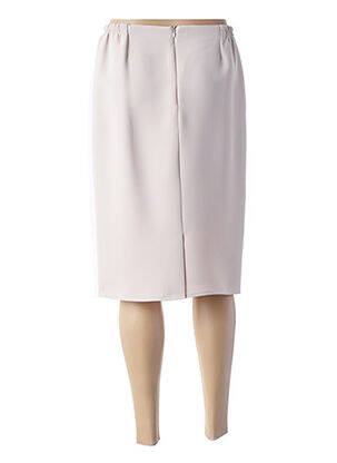 Jupe mi-longue taille à pinces beige GUY DUBOUIS femme