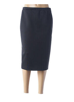 Jupe mi-longue coupe droite noir FRANCE RIVOIRE femme