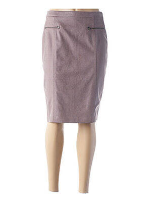 Jupe mi-longue taille haute beige GUY DUBOUIS femme