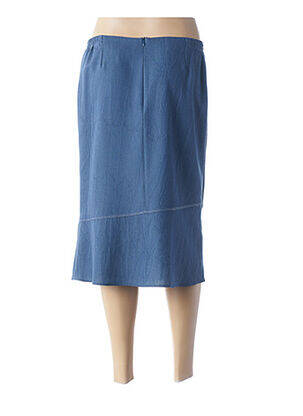 Jupe mi-longue taille haute bleu GUY DUBOUIS femme