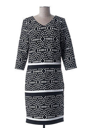 Robe mi-longue manches 3/4 manches 3/4 noir GUY DUBOUIS femme