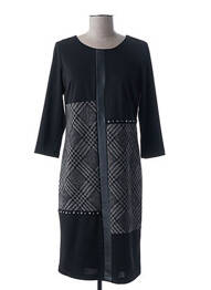Robe mi-longue manches 3/4 manches 3/4 noir GUY DUBOUIS femme