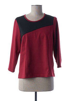 Top coupe cintrée manches 3/4 rouge GUY DUBOUIS femme