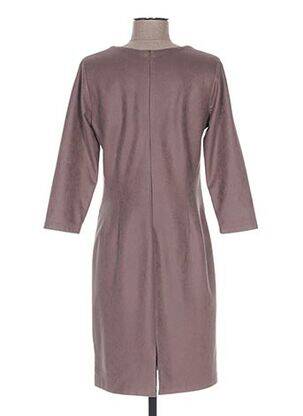 Robe mi-longue manches courtes manches courtes marron GUY DUBOUIS femme