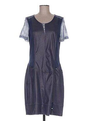 Robe mi-longue manches courtes manches courtes bleu MERI & ESCA femme
