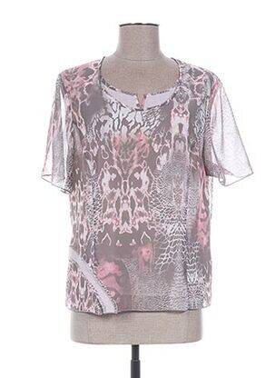 Top imprimé fantaisie manches courtes rose FRANCE RIVOIRE femme