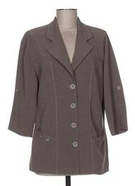 Veste casual col tailleur marron FRANCE RIVOIRE femme