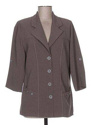 Veste casual col tailleur marron FRANCE RIVOIRE femme