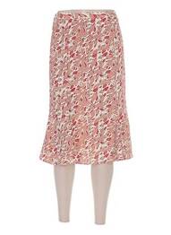 Jupe mi-longue taille élastique beige GUY DUBOUIS femme