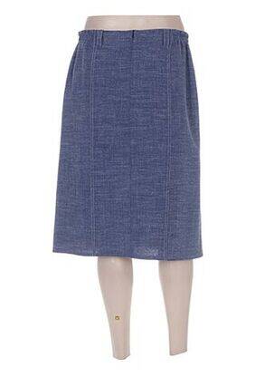 Jupe mi-longue coupe droite bleu FRANCE RIVOIRE femme