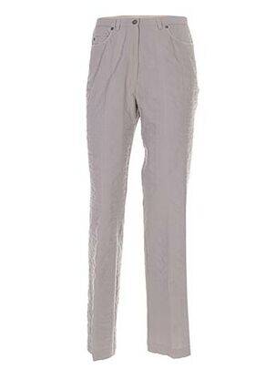 Pantalon droit fermeture zippée sous rabat boutonné taille normale beige FRANCE RIVOIRE femme
