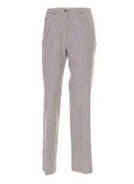 Pantalon droit fermeture zippée sous rabat boutonné taille normale beige FRANCE RIVOIRE femme