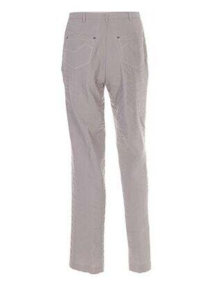 Pantalon droit fermeture zippée sous rabat boutonné taille normale beige FRANCE RIVOIRE femme