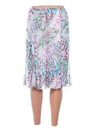 Jupe mi-longue taille élastique rose FRANCE RIVOIRE femme