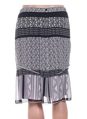 Jupe mi-longue coupe droite évasée sur le bas gris FRANCE RIVOIRE femme