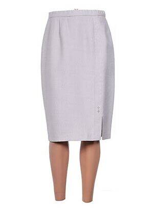Jupe mi-longue coupe droite beige IMPULSION femme