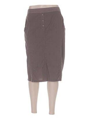 Jupe mi-longue marron GUY DUBOUIS femme