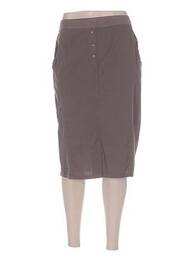 Jupe mi-longue marron GUY DUBOUIS femme