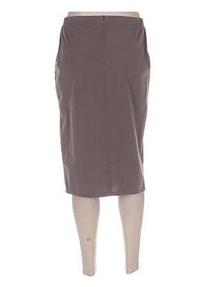 Jupe mi-longue marron GUY DUBOUIS femme