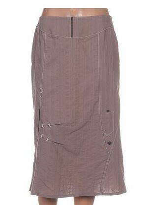 Jupe mi-longue marron GUY DUBOUIS femme