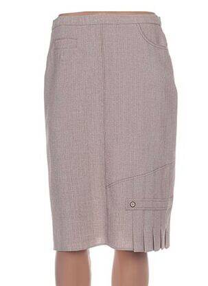Jupe mi-longue beige FRANCE RIVOIRE femme