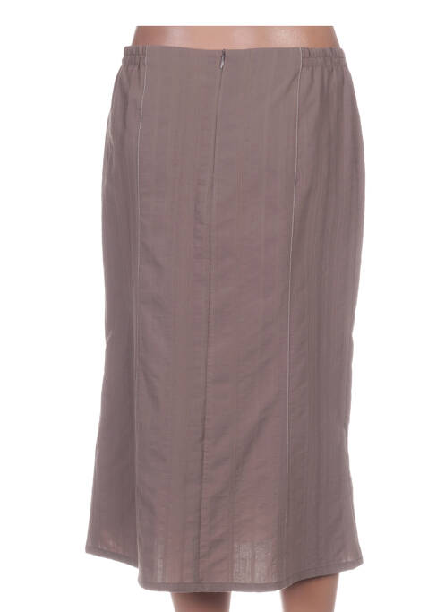 Jupe mi-longue marron GUY DUBOUIS pour femme
