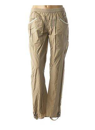 Pantalon droit stretch beige CATY LESCA femme