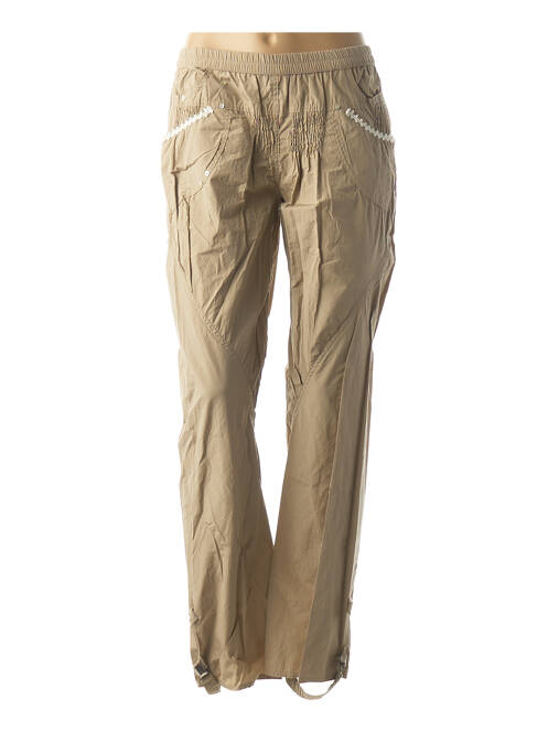 Pantalon droit stretch beige CATY LESCA femme