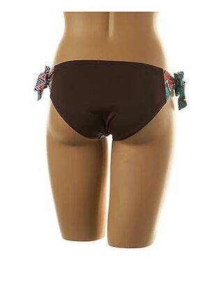 Bas de maillot de bain tissage satiné bikini marron PROMISE femme