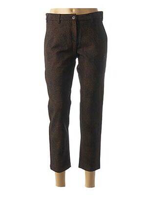 Pantalon 7/8 stretch taille basse marron DENIM &DRESS femme
