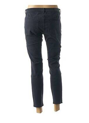 Pantalon 7/8 fermeture zippée sous rabat boutonné taille basse bleu COUTURIST femme