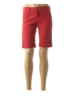 Bermuda coupe droite taille normale rouge COUTURIST femme