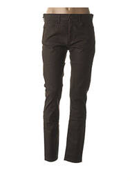 Pantalon slim taille haute marron COUTURIST femme