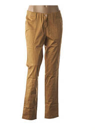 Pantalon fermeture zippée sous rabat boutonné marron COUTURIST femme
