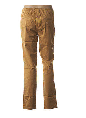 Pantalon fermeture zippée sous rabat boutonné marron COUTURIST femme