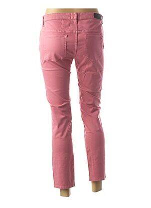 Pantalon 7/8 fermeture zippée sous rabat boutonné taille basse rose COUTURIST femme