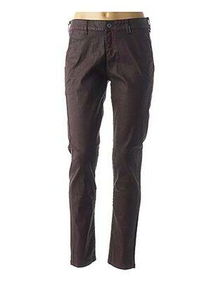 Pantalon tissage enduit taille normale rouge COUTURIST femme