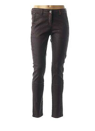 Pantalon tissage enduit taille normale marron COUTURIST femme