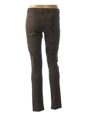 Pantalon tissage enduit taille basse marron COUTURIST femme