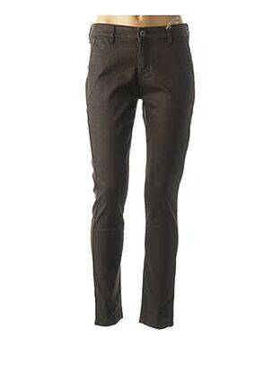 Pantalon tissage enduit taille normale marron COUTURIST femme