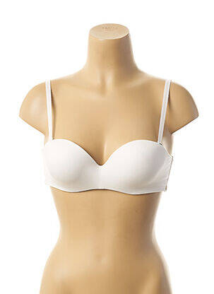 Soutien-gorge broderie haut bandeau blanc GEMMA femme