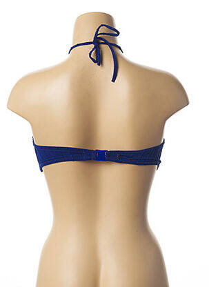 Haut de maillot de bain stretch haut soutien-gorge moulé bleu LOU femme
