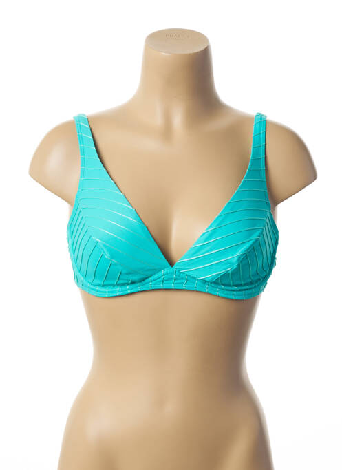Haut de maillot de bain stretch bleu LOU femme