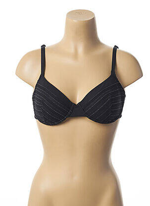 Haut de maillot de bain bretelles élastiquées ajustables noir LOU femme