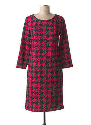 Robe mi-longue manches 3/4 manches 3/4 rouge QUATTRO femme