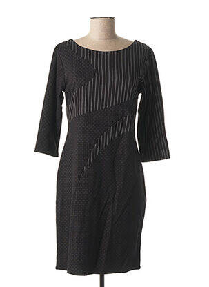 Robe mi-longue manches 3/4 manches 3/4 noir QUATTRO femme