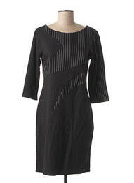 Robe mi-longue manches 3/4 manches 3/4 noir QUATTRO femme
