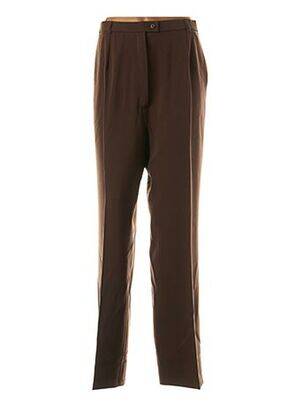 Pantalon droit taille élastique marron QUATTRO femme