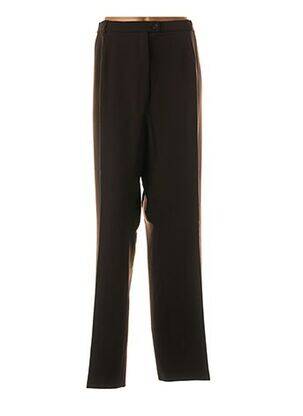 Pantalon droit fermeture zippée sous rabat boutonné taille normale marron QUATTRO femme